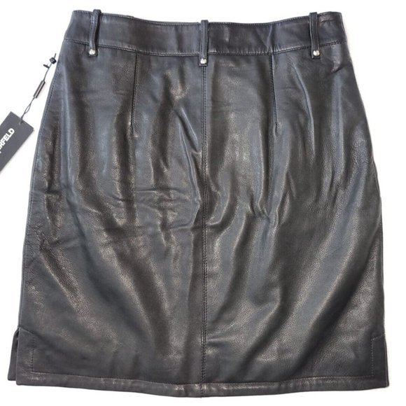 Karl Lagerfeld Paris Women's Studded Zipper Hi/Low Skirt Mid High. d17 - Picture 5 of 8